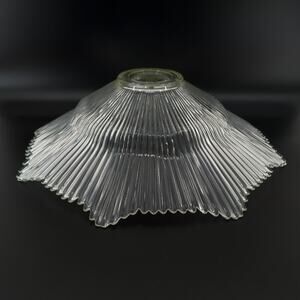 Starburst Light Fixture Shade Ribbed Glass Art Deco 13.5" VTG FIXTURE ONLY